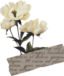 Flower and tape decoration